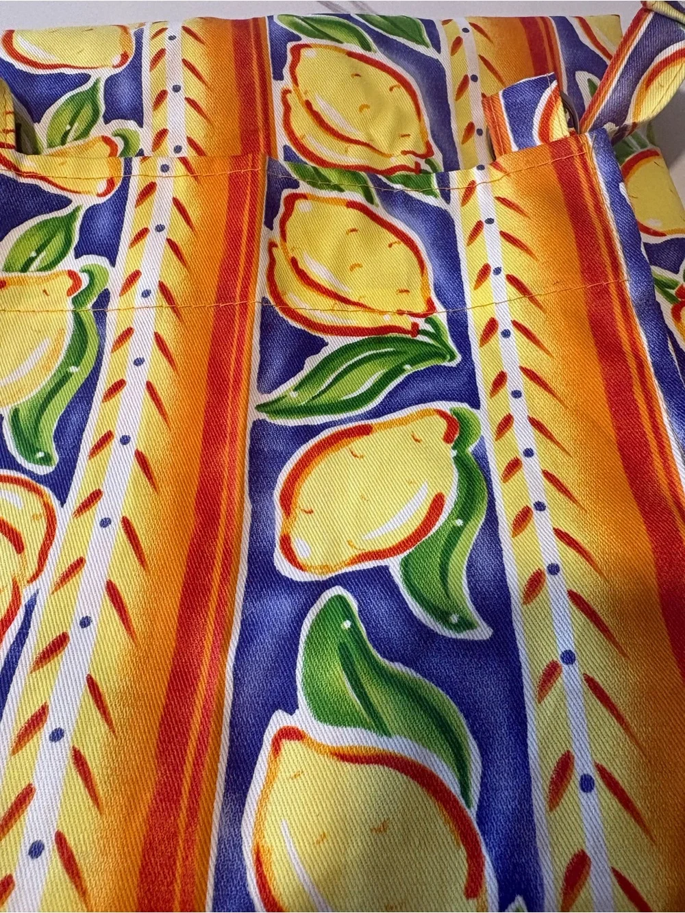 NWOT Lemon Print Kitchen Apron Mediterranean Italian Tuscan Adjustable